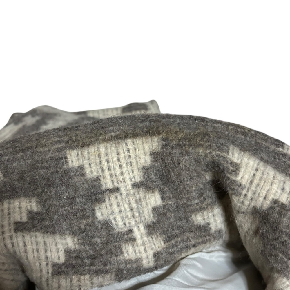 VTG WOOLRICH Aztec Tribal Western Duster Trench Coat Unisex Size Large In Beige - Picture 7 of 9